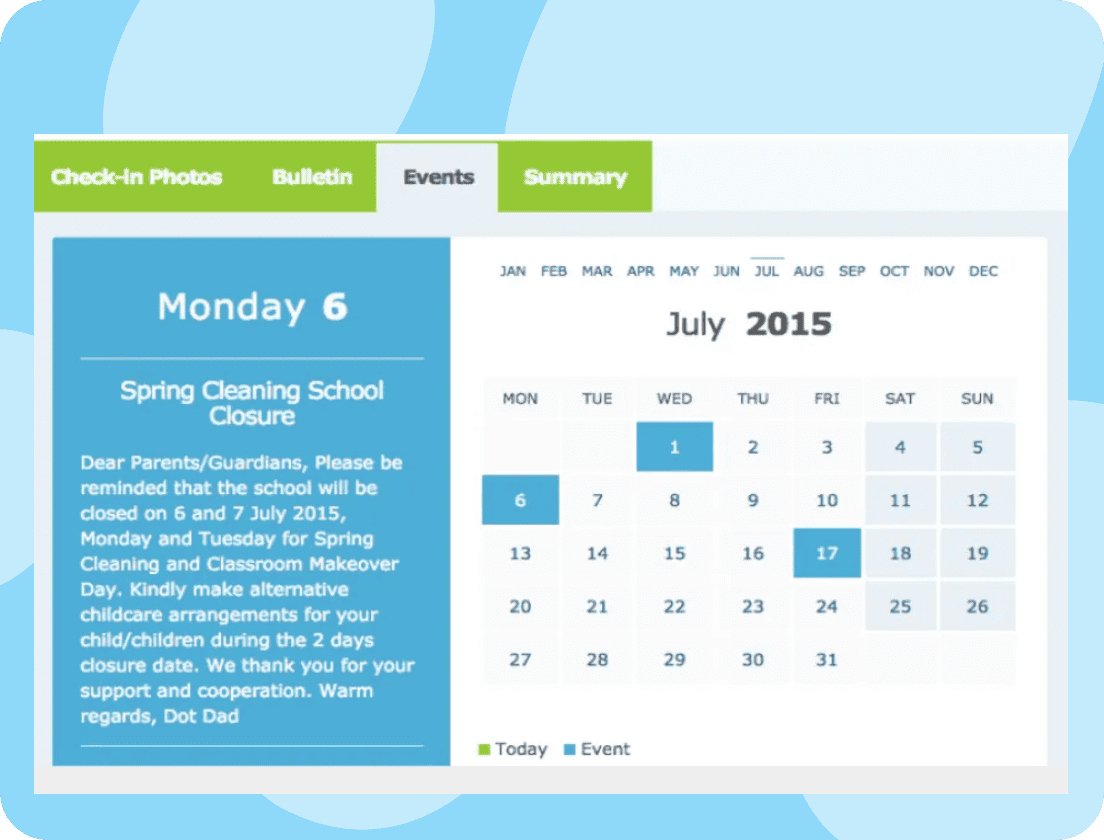 Integrated school calendar